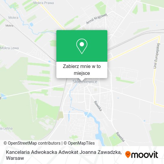 Mapa Kancelaria Adwokacka Adwokat Joanna Zawadzka