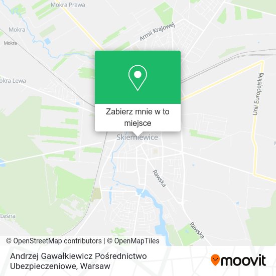 Mapa Andrzej Gawałkiewicz Pośrednictwo Ubezpieczeniowe