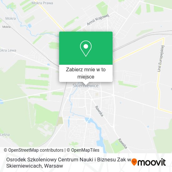 Mapa Osrodek Szkoleniowy Centrum Nauki i Biznesu Zak w Skierniewicach