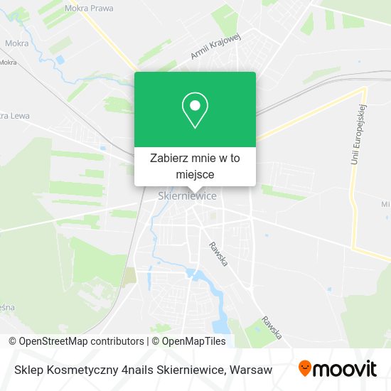 Mapa Sklep Kosmetyczny 4nails Skierniewice