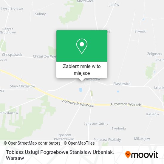 Mapa Tobiasz Usługi Pogrzebowe Stanisław Urbaniak