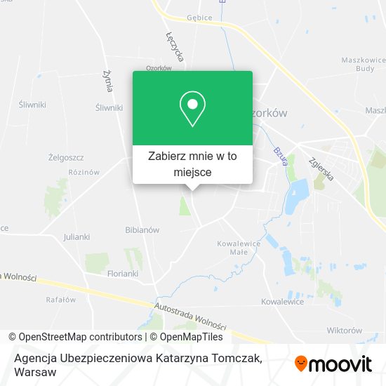 Mapa Agencja Ubezpieczeniowa Katarzyna Tomczak