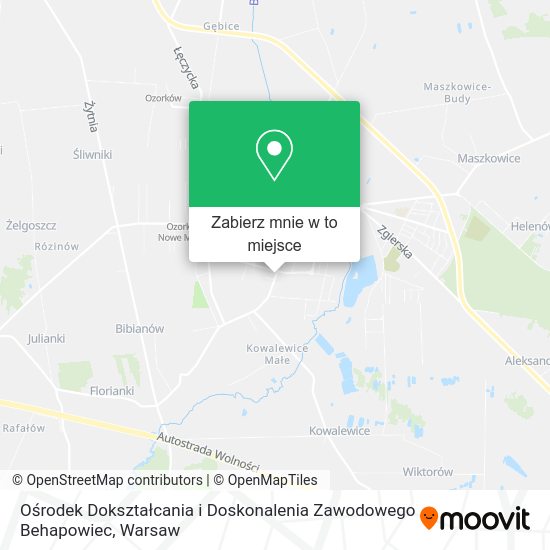 Mapa Ośrodek Dokształcania i Doskonalenia Zawodowego Behapowiec