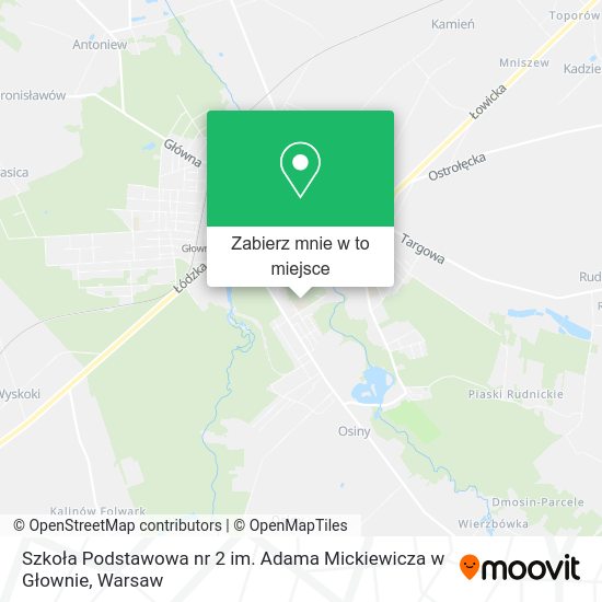 Mapa Szkoła Podstawowa nr 2 im. Adama Mickiewicza w Głownie