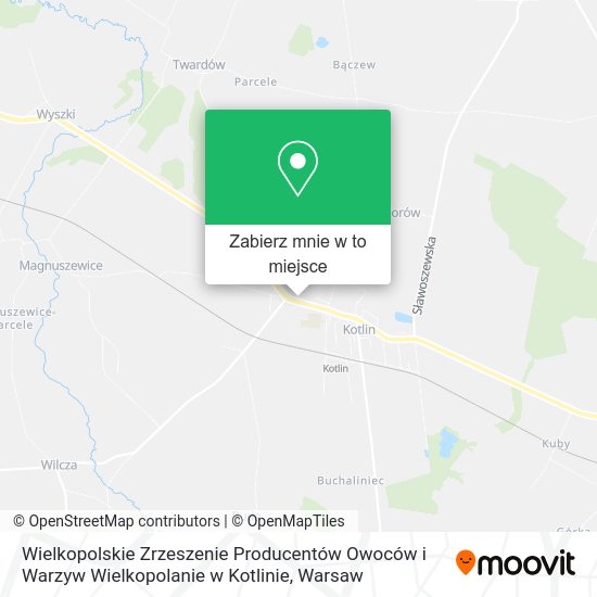 Mapa Wielkopolskie Zrzeszenie Producentów Owoców i Warzyw Wielkopolanie w Kotlinie