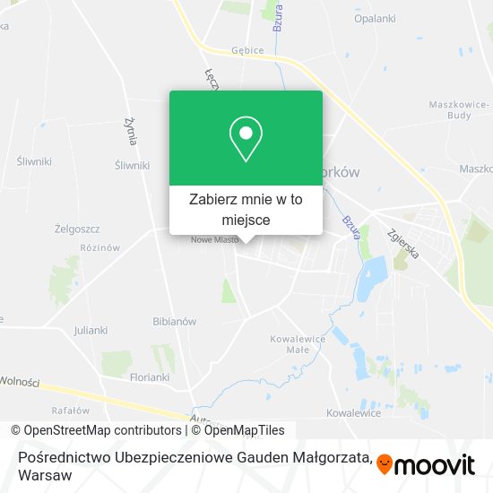 Mapa Pośrednictwo Ubezpieczeniowe Gauden Małgorzata