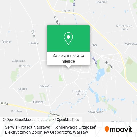 Mapa Serwis Protect Naprawa i Konserwacja Urządzeń Elektrycznych Zbigniew Grabarczyk