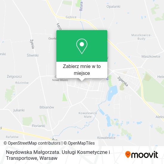 Mapa Naydowska Małgorzata. Usługi Kosmetyczne i Transportowe