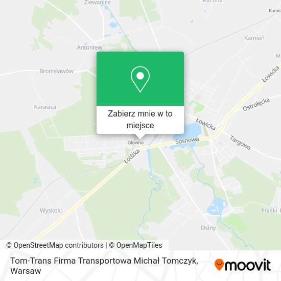 Mapa Tom-Trans Firma Transportowa Michał Tomczyk