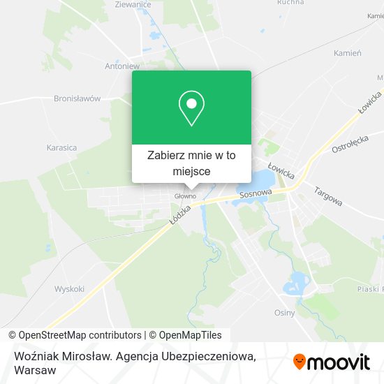 Mapa Woźniak Mirosław. Agencja Ubezpieczeniowa