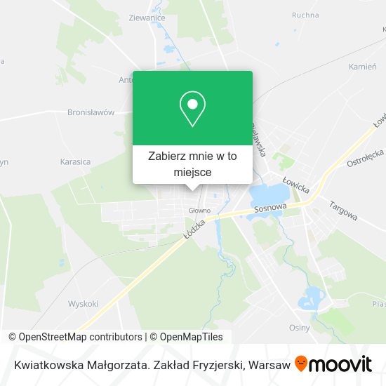 Mapa Kwiatkowska Małgorzata. Zakład Fryzjerski