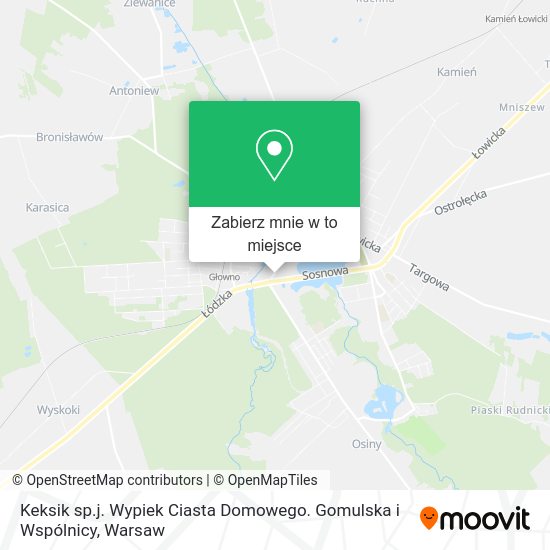 Mapa Keksik sp.j. Wypiek Ciasta Domowego. Gomulska i Wspólnicy