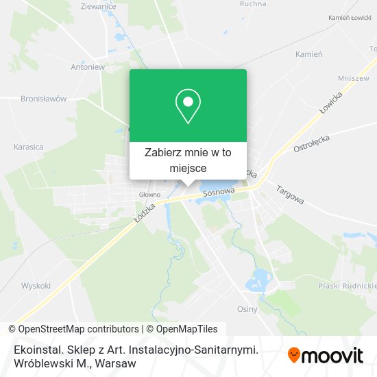 Mapa Ekoinstal. Sklep z Art. Instalacyjno-Sanitarnymi. Wróblewski M.