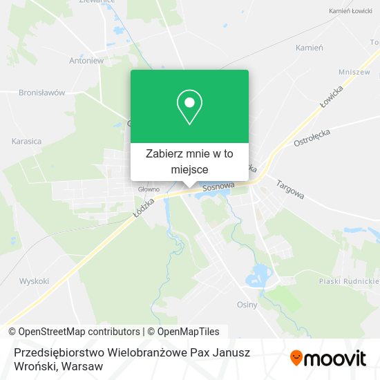 Mapa Przedsiębiorstwo Wielobranżowe Pax Janusz Wroński