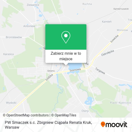 Mapa PW Smaczek s.c. Zbigniew Ciąpała Renata Kruk