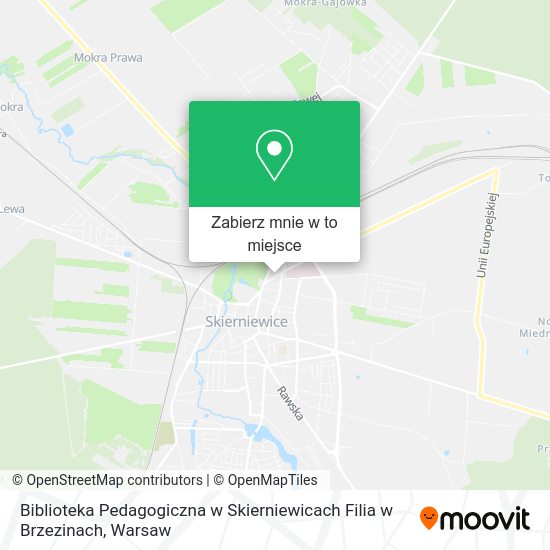 Mapa Biblioteka Pedagogiczna w Skierniewicach Filia w Brzezinach