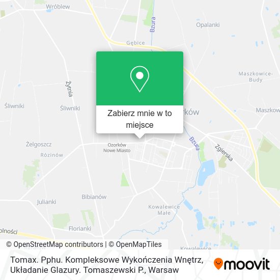 Mapa Tomax. Pphu. Kompleksowe Wykończenia Wnętrz, Układanie Glazury. Tomaszewski P.