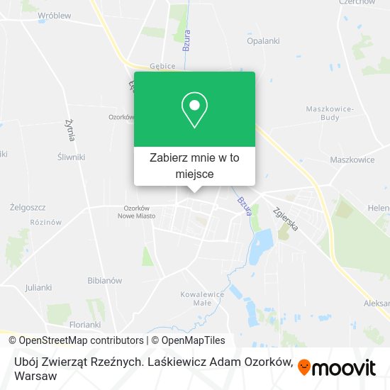 Mapa Ubój Zwierząt Rzeźnych. Laśkiewicz Adam Ozorków