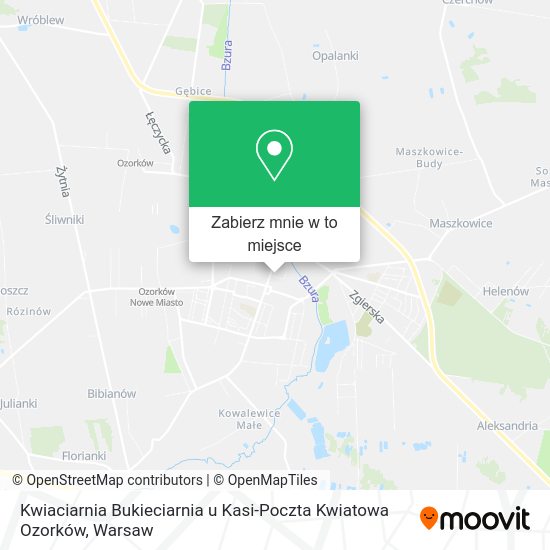 Mapa Kwiaciarnia Bukieciarnia u Kasi-Poczta Kwiatowa Ozorków