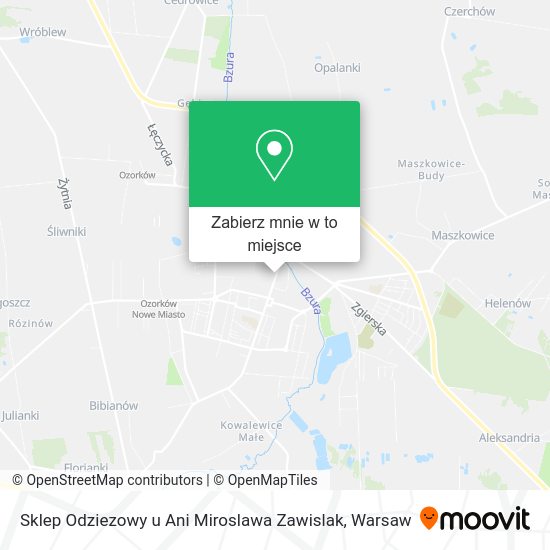 Mapa Sklep Odziezowy u Ani Miroslawa Zawislak