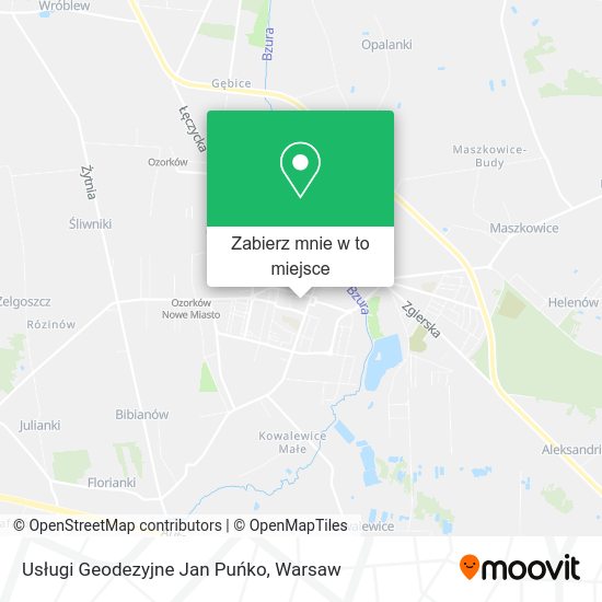 Mapa Usługi Geodezyjne Jan Puńko