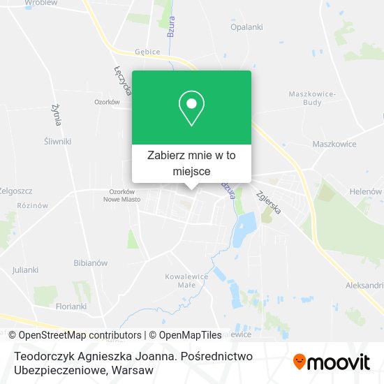 Mapa Teodorczyk Agnieszka Joanna. Pośrednictwo Ubezpieczeniowe