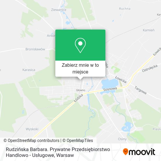 Mapa Rudzińska Barbara. Prywatne Przedsiębiorstwo Handlowo - Usługowe