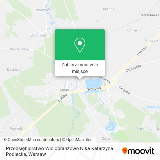 Mapa Przedsiębiorstwo Wielobranżowe Nika Katarzyna Podlecka