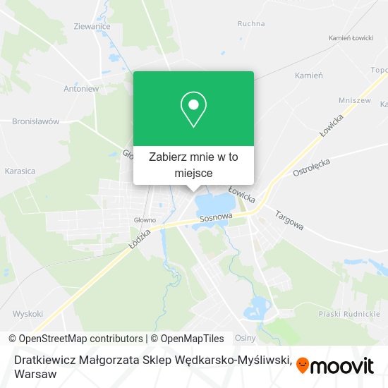 Mapa Dratkiewicz Małgorzata Sklep Wędkarsko-Myśliwski