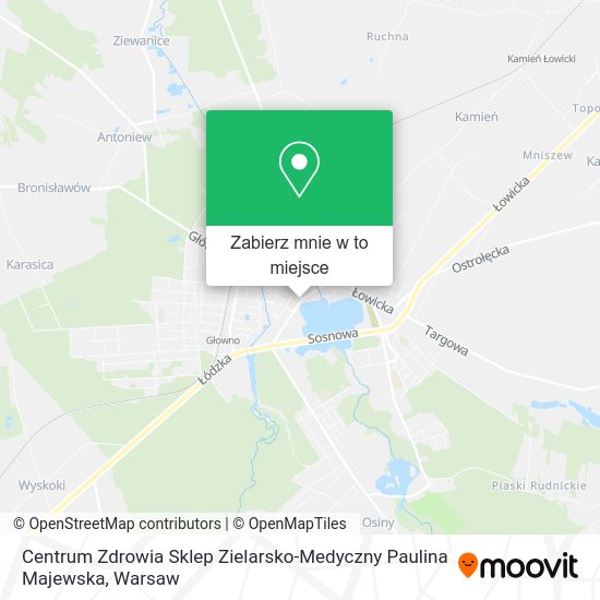 Mapa Centrum Zdrowia Sklep Zielarsko-Medyczny Paulina Majewska