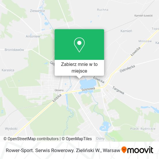 Mapa Rower-Sport. Serwis Rowerowy. Zieliński W.