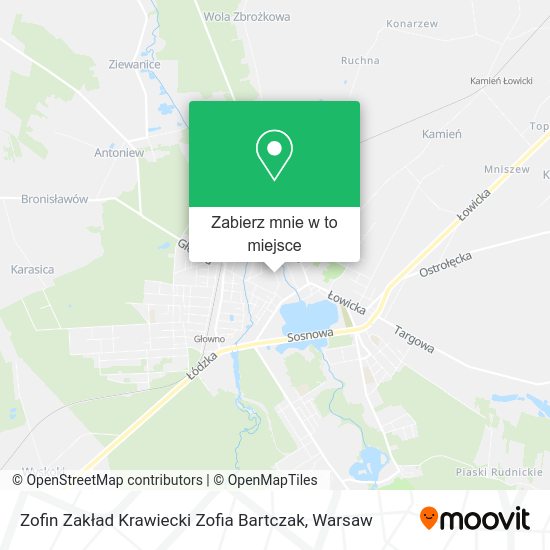 Mapa Zofin Zakład Krawiecki Zofia Bartczak