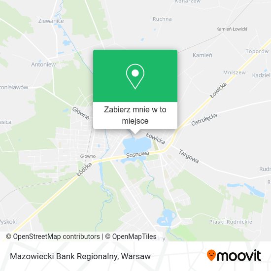 Mapa Mazowiecki Bank Regionalny