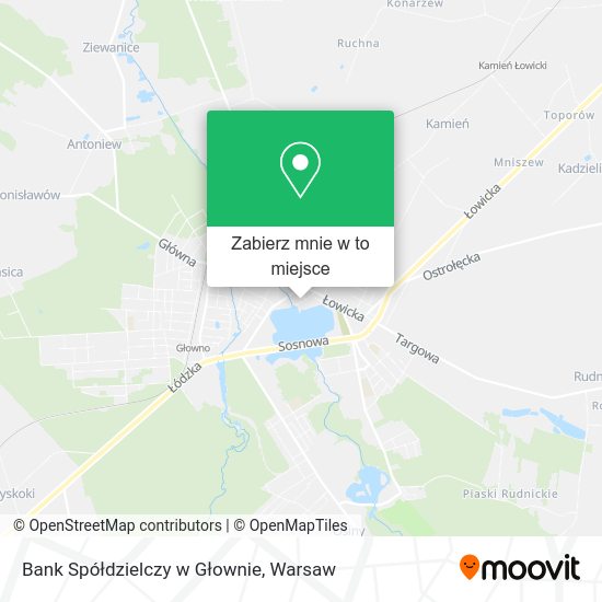 Mapa Bank Spółdzielczy w Głownie