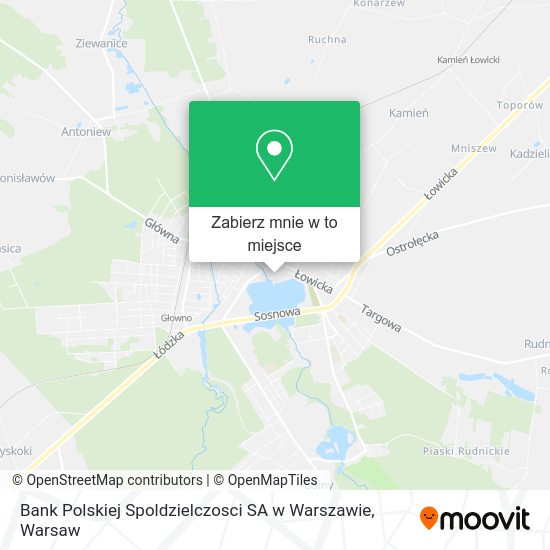 Mapa Bank Polskiej Spoldzielczosci SA w Warszawie