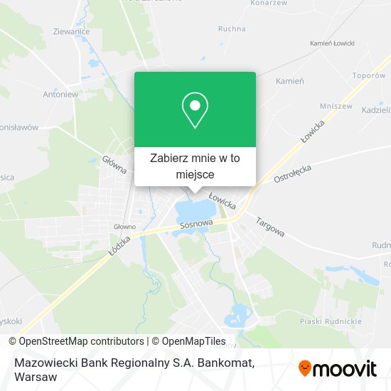 Mapa Mazowiecki Bank Regionalny S.A. Bankomat