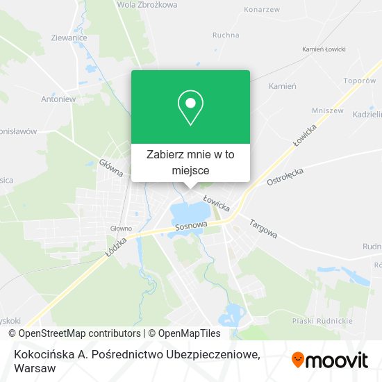 Mapa Kokocińska A. Pośrednictwo Ubezpieczeniowe