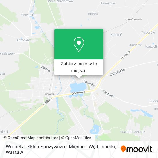 Mapa Wróbel J. Sklep Spożywczo - Mięsno - Wędliniarski