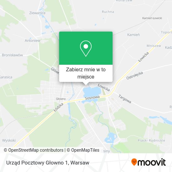 Mapa Urząd Pocztowy Głowno 1