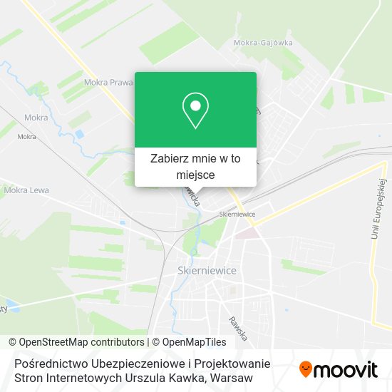 Mapa Pośrednictwo Ubezpieczeniowe i Projektowanie Stron Internetowych Urszula Kawka