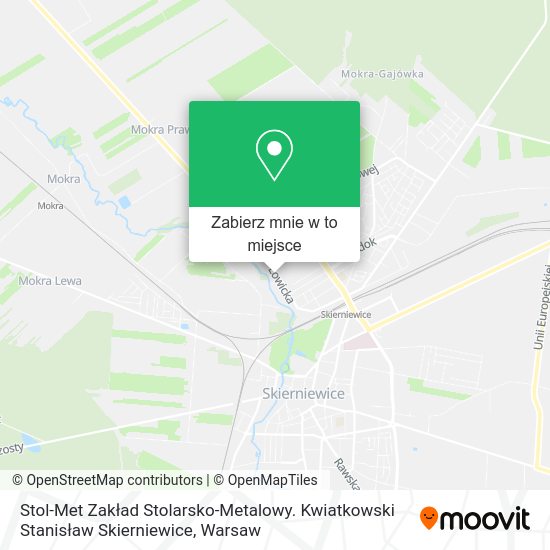 Mapa Stol-Met Zakład Stolarsko-Metalowy. Kwiatkowski Stanisław Skierniewice