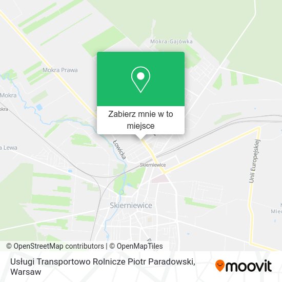 Mapa Usługi Transportowo Rolnicze Piotr Paradowski