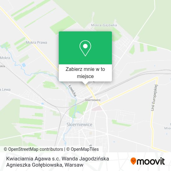 Mapa Kwiaciarnia Agawa s.c. Wanda Jagodzińska Agnieszka Gołębiowska