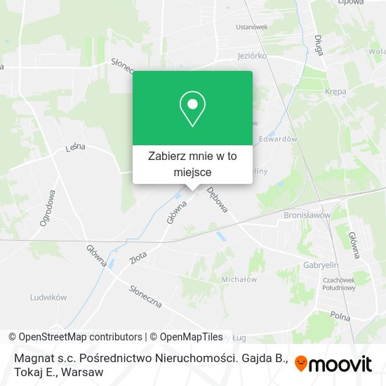 Mapa Magnat s.c. Pośrednictwo Nieruchomości. Gajda B., Tokaj E.