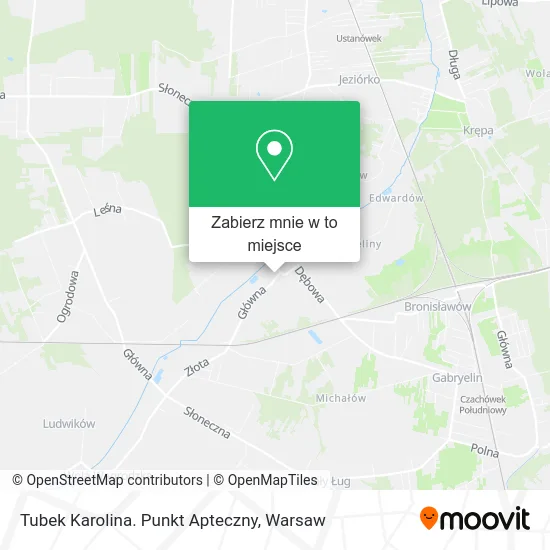 Mapa Tubek Karolina. Punkt Apteczny