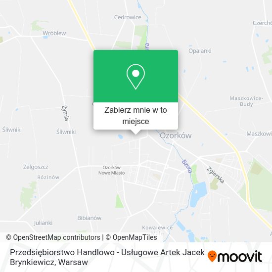 Mapa Przedsiębiorstwo Handlowo - Usługowe Artek Jacek Brynkiewicz