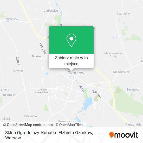 Mapa Sklep Ogrodniczy. Kubatko Elżbieta Ozorków