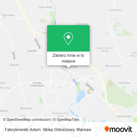 Mapa Fabrykowski Adam. Sklep Odzieżowy