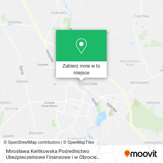 Mapa Mirosława Kwitkowska Pośrednictwo Ubezpieczeniowe Finansowe i w Obrocie Nieruchomościami