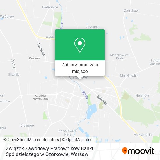 Mapa Związek Zawodowy Pracowników Banku Spółdzielczego w Ozorkowie